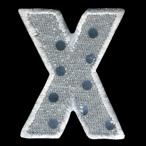 31192 Motif Iron On Sequin Letter X