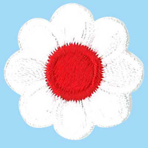 31420 Motif Iron On Daisy White Red