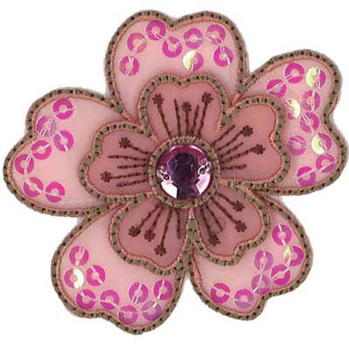 31446 Motif Iron On Flower Pink