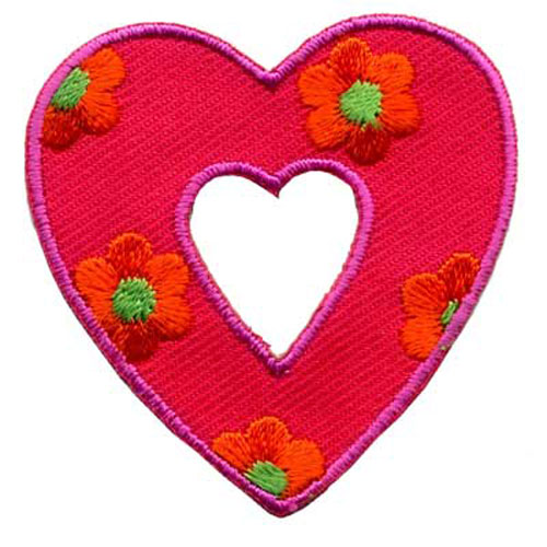 31455 Motif Iron On Heart Daisies
