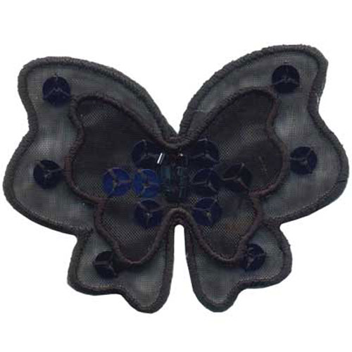 31469 Motif Iron On Butterfly Black