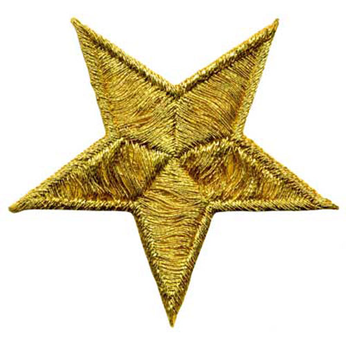 31479 Motif Iron On Large Star Gold