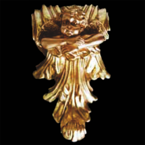 32077 Bracket 220x120mm Cherub Gold
