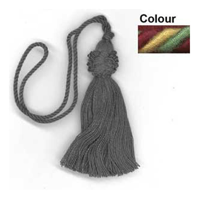 32118 Key Tassel 100mm Ginger Maroon Green