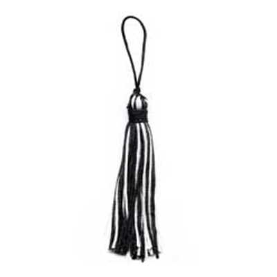 32252 Tassel 100mm Black + White