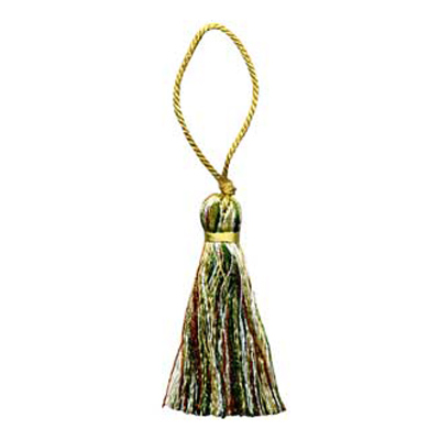32919 Tassel 90mm Crm Copper Hot Gold Olive