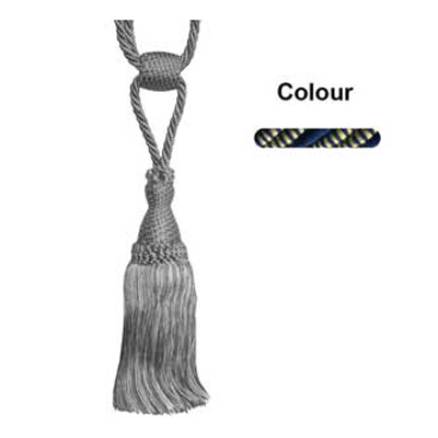 33317 Tie Back Medium Navy & Harvest Gold