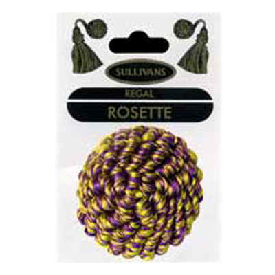 33345 Rosette 50mm Khaki & Purple