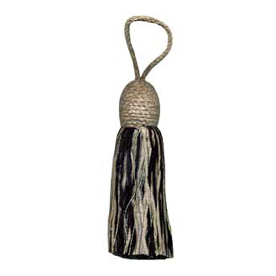 33582 Tassel 130mm Black & Taupe