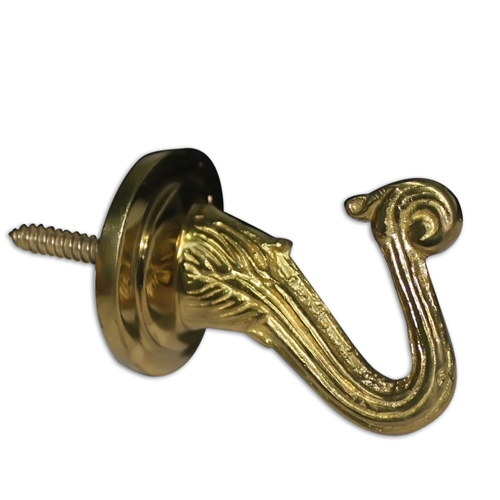 33999 Tie Back Hook 40mm Brass
