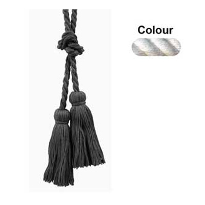 34553 Cord Tie 96cm Cord 100mm Tassels White