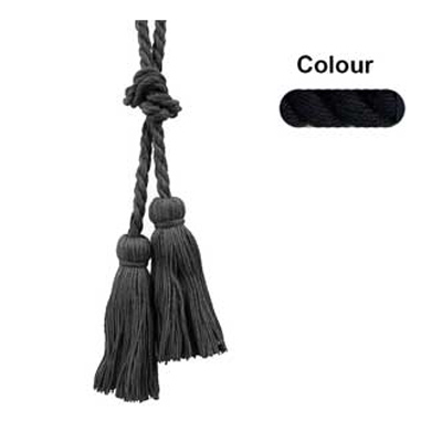 34584 Cord Tie 2 M Cord 110mm Tassels Black