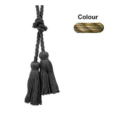 34589 Cord Tie 2 M Cord 110mm Tassels Natural Gold