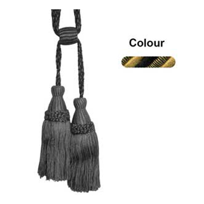 34742 Tie Back Medium Black Gold