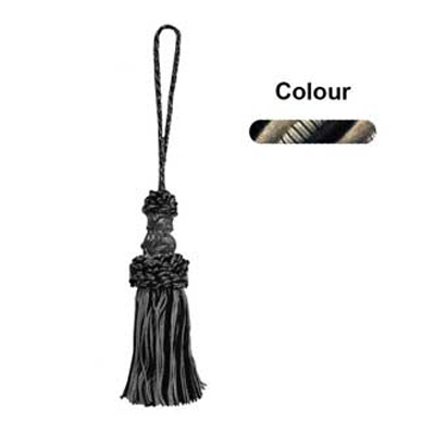 34815 Tassel 120mm Black White Caramel