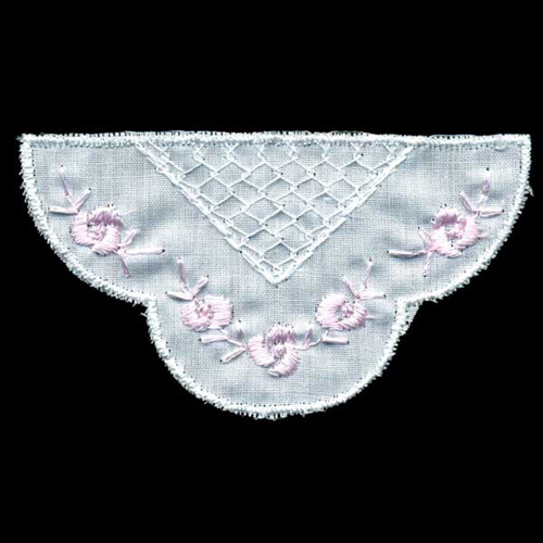 35791 Motif Cambric Lace 85mmx47mm White Pink