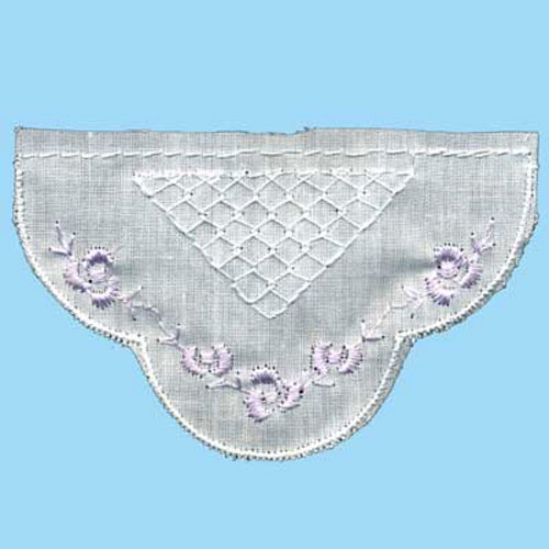 35792 Motif Cambric Lace 85mmx47mm White Lilac