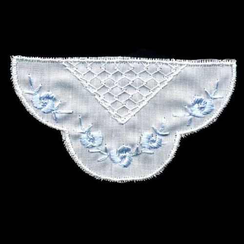 35793 Motif Cambric Lace 85mmx47mm White Blue