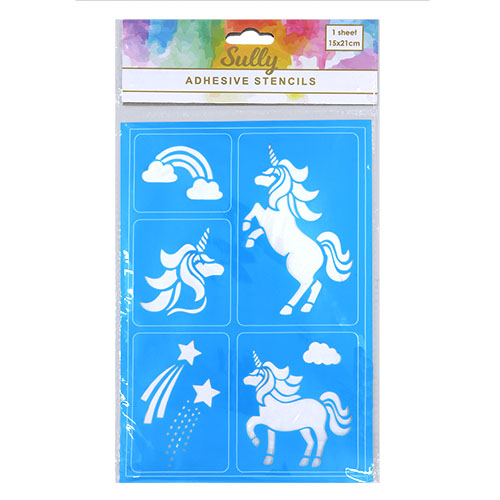 35952 Sully Adhesive Stencil - 1pc - Unicorns