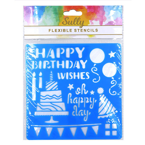 35956 Sully Flexible Stencil - 1pc - Happy Birthday