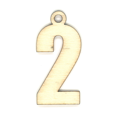 35964 Wooden 40mm Number 2