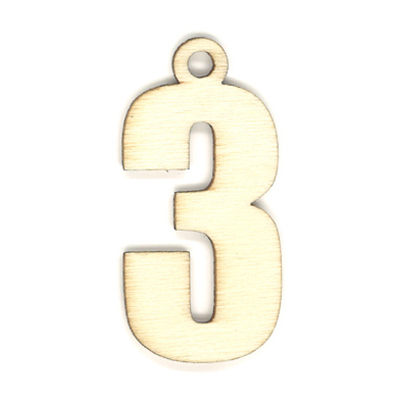 35965 Wooden 40mm Number 3