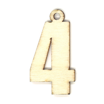 35966 Wooden 40mm Number 4