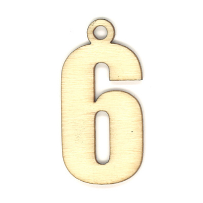 35968 Wooden 40mm Number 6