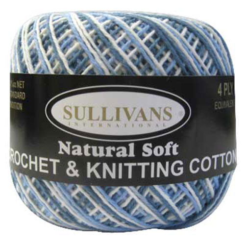 36037 Crochet Cotton 50 Gm Blue Variegated