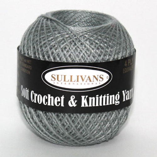 36128 Sullivans Crochet & Knitting Yarn 50gm Grey
