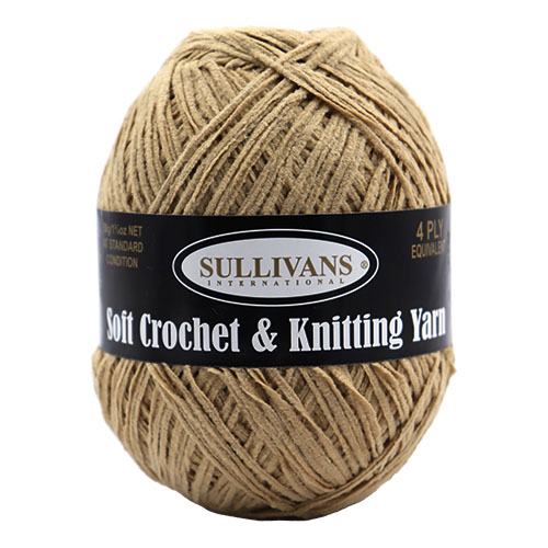 36282 Sullivans Crochet & Knitting Yarn Chenille 50gm Wheat