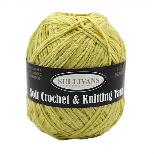 36283 Sullivans Crochet & Knitting Yarn Chenille 50gm Citron