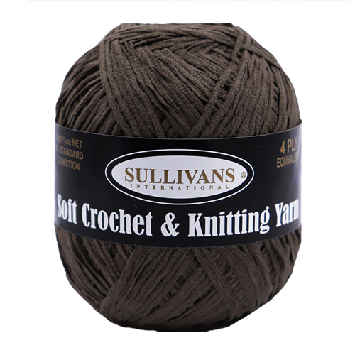 36306 Sullivans Crochet & Knitting Yarn Chenille 50gm  Brown