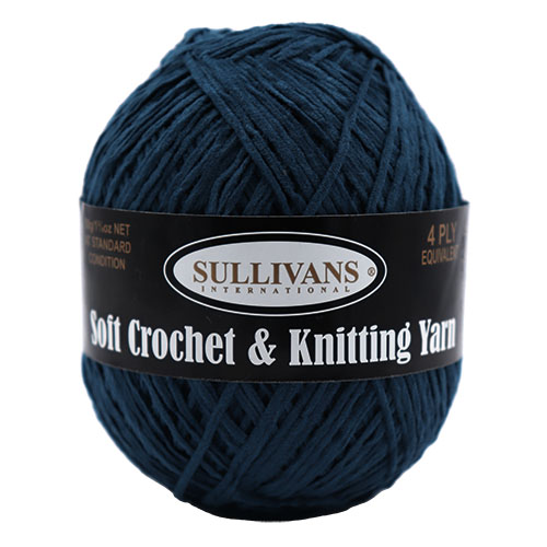 36312 Sullivans Crochet & Knitting Yarn Chenille 50gm  Petrol Blue