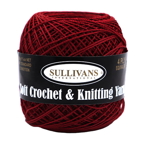 36313 Sullivans Crochet & Knitting Yarn 50gm Scarlet