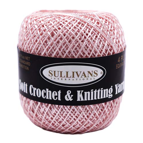 36320 Sullivans Crochet & Knitting Yarn 50gm Soft Pink