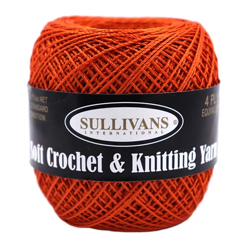 36321 Sullivans Crochet & Knitting Yarn 50gm Flame Orange