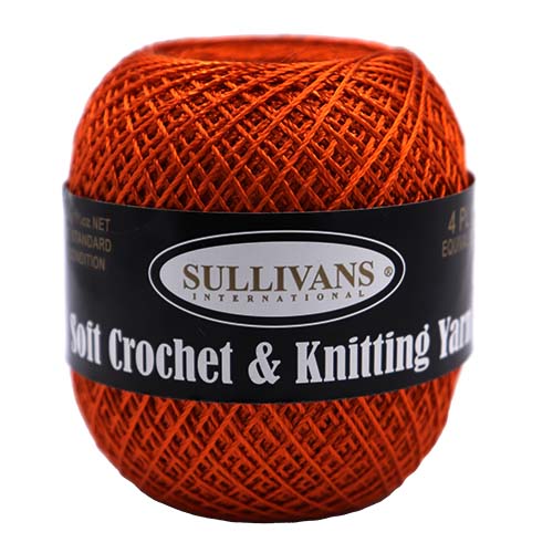 36323 Sullivans Crochet & Knitting Yarn 50gm Blaze Orange