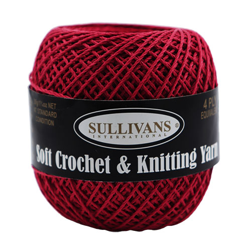 36351 Sullivans Crochet & Knitting Yarn 50gm Mars Red