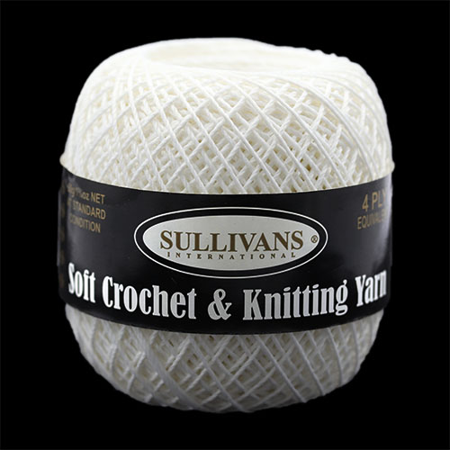 36356 Sullivans Crochet & Knitting Yarn 50gm Vanilla