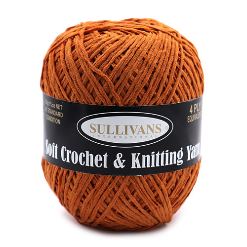 36360 Sullivans Crochet & Knitting Chenille Yarn 50gm Carrot (orange)