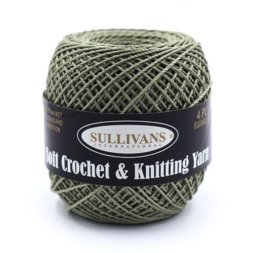36370 Sullivans Crochet & Knitting Yarn Polyester 50gm Aloe