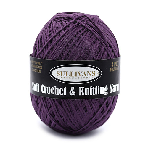 36371 Sullivans Crochet & Knitting Chenille Yarn 50gm Purple