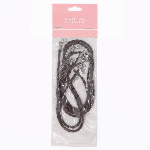 36791 Plaited Necklace 43cm Brown