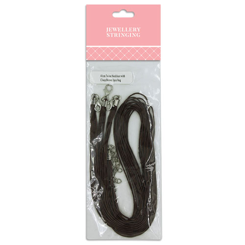 36793 Twine Necklace 41cm Brown