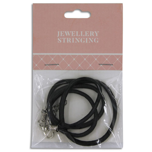 36807 Leather Necklace 45cm Black