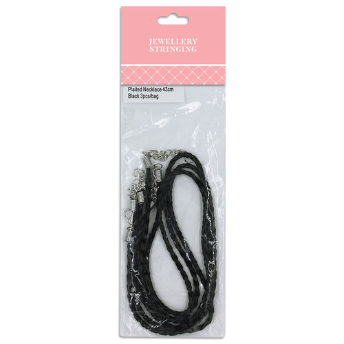 36809 Plaited Necklace 43cm Black