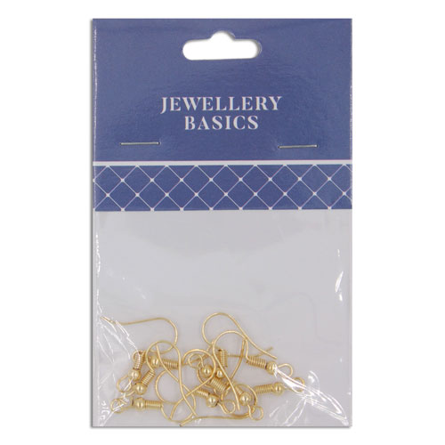 36890 Earring Shepherd Hooks 20mm Gold