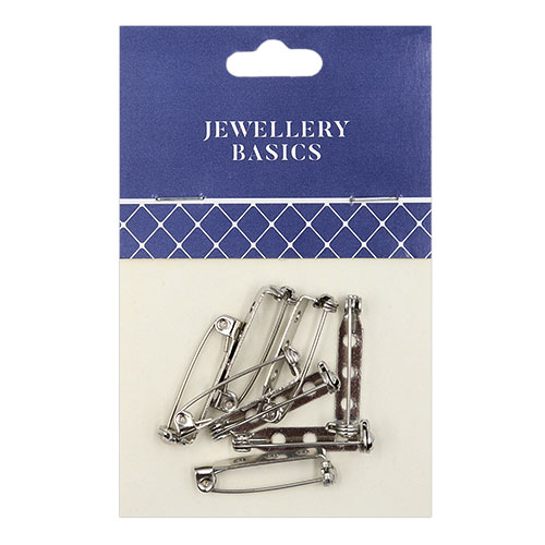 36937 Sullivans Brooch Back - 25mmx5mm - Silver - 8pcs