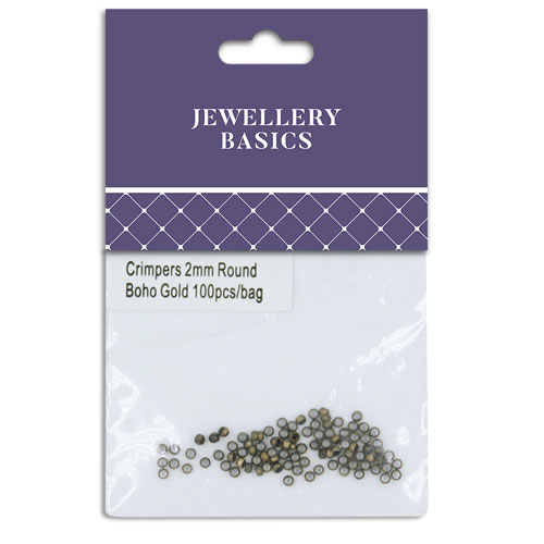 36939 Crimpers 2mm Boho Gold